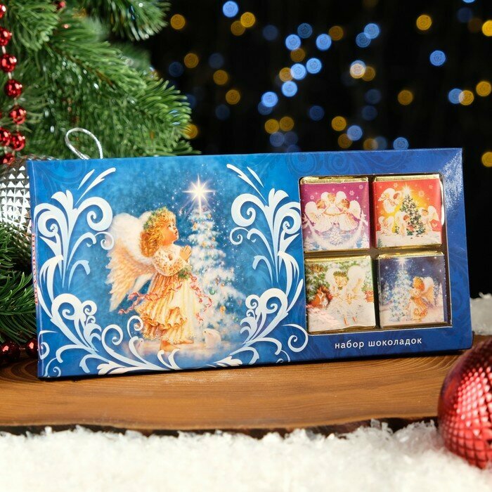 Фигурный шоколад "Ангелочки, С Рождеством" набор, 50 г - фотография № 1