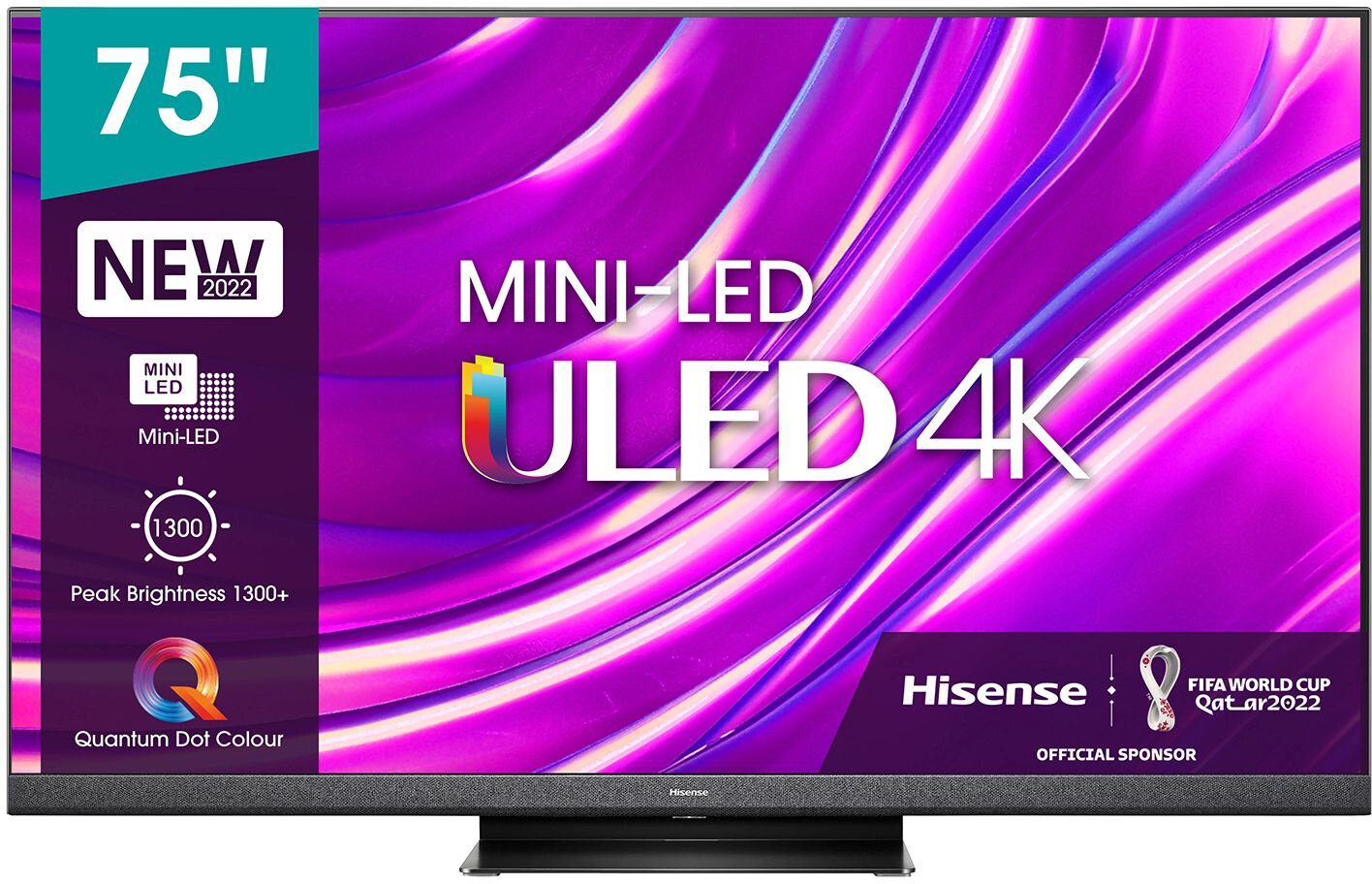 HISENSE Телевизор QLED Hisense 75" 75U8HQ черный 4K Ultra HD 60Hz DVB-T DVB-T2 DVB-C DVB-S DVB-S2 WiFi Smart TV