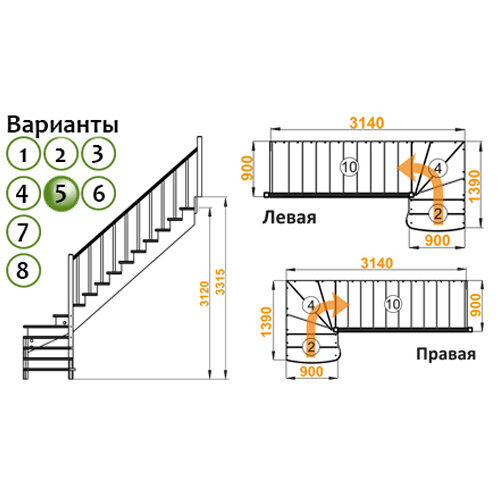 Лестница К-001м/5 П сосна (5 уп) - фотография № 2