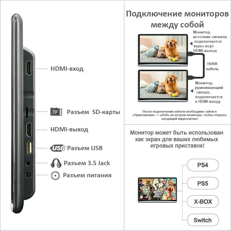 Навесной монитор на подголовник 125" ERGO ER1250BL (ANDROID 10)