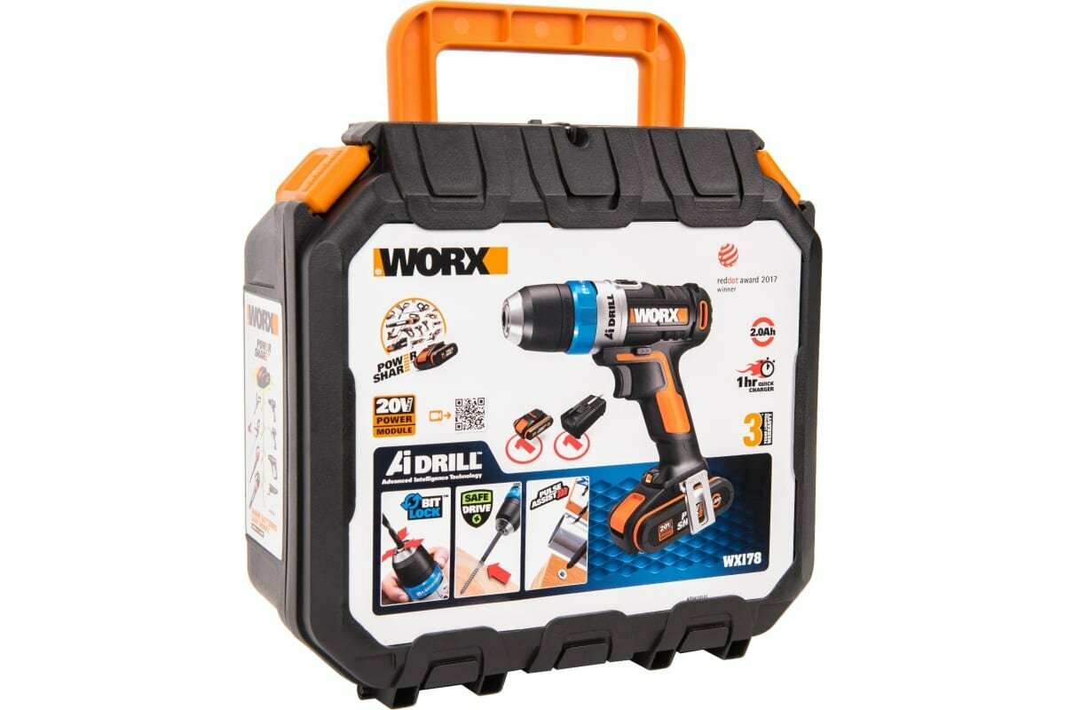 Дрель-шуруповерт аккумуляторная WORX AiDrill WX178 + подарок: аккумулятор WORX WA3551 - фотография № 11