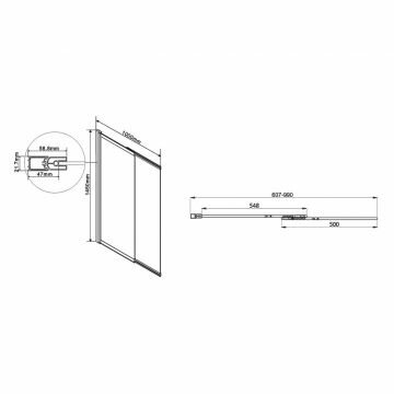 Душевая шторка на ванну Vincea VSB-1E100CLB, 1000х1450, матовый черный, стекло тонированное - фотография № 2