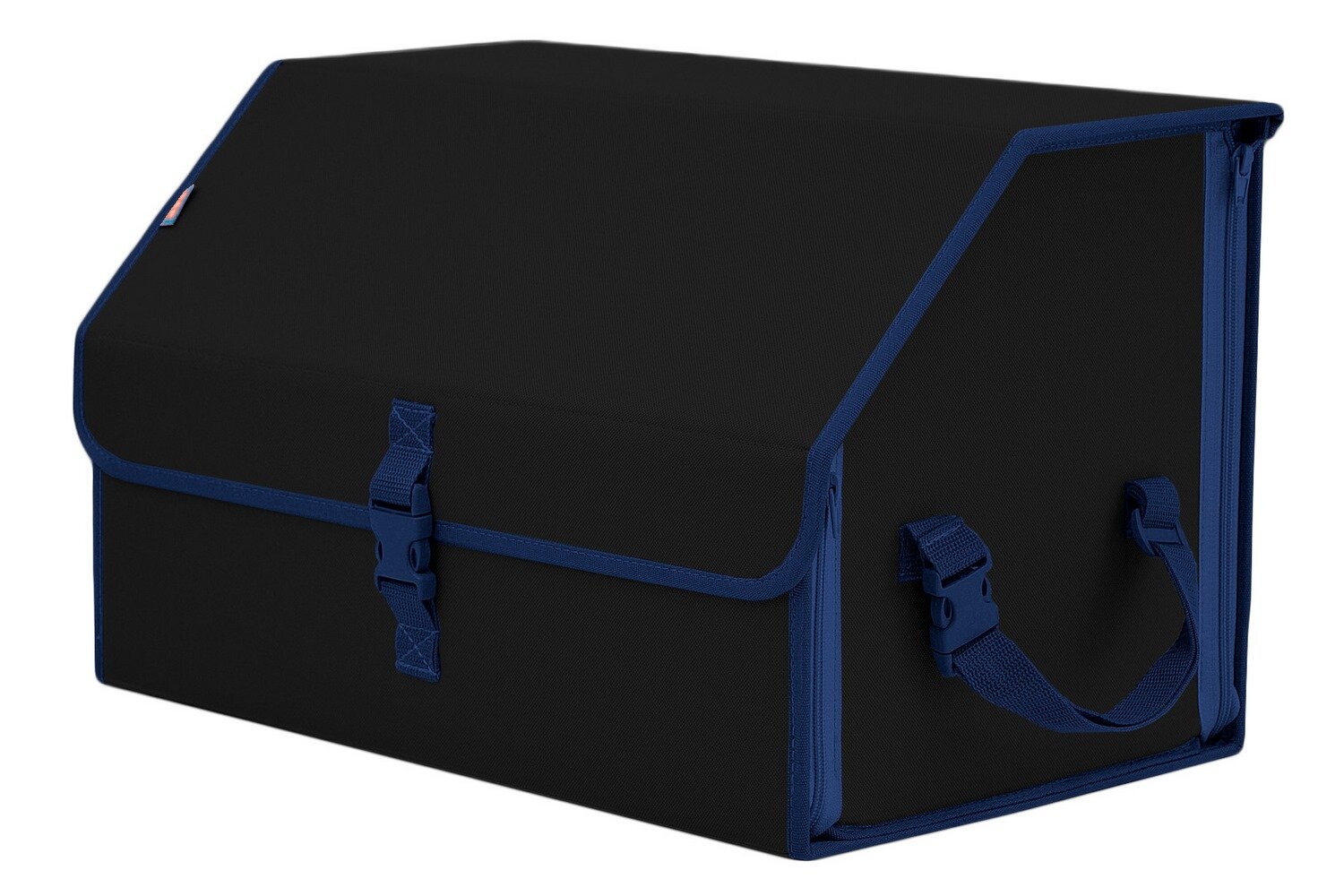 Органайзер-саквояж в багажник "Союз" (размер L). Цвет: черный с синей окантовкой.