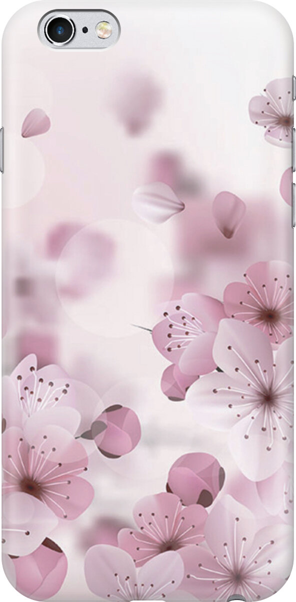 Силиконовый чехол на Apple iPhone 6s / 6 / Эпл Айфон 6 / 6с с рисунком "Бело-розовые цветочки"
