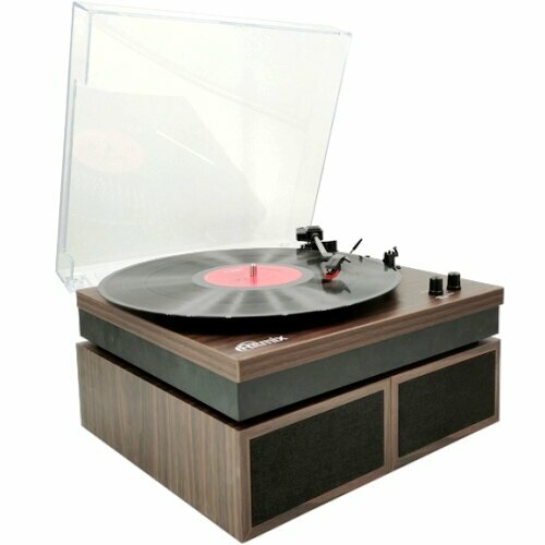 Виниловый проигрыватель Ritmix LP-340B Dark wood Bluetooth чёрный