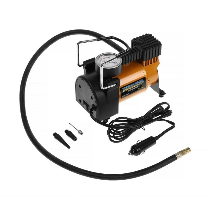 фото Компрессор автомобильный, металлический, 30 л/мин в прикуриватель SKYWAY "торнадо", АС-580 , S02001022