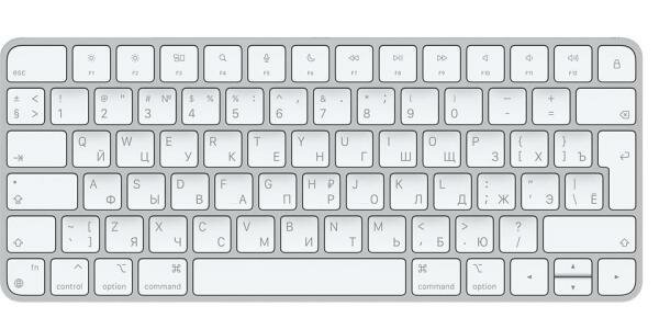 Клавиатура беспроводная Apple Magic Keyboard с Touch ID Bluetooth серебристый (MK2A3RS/A)