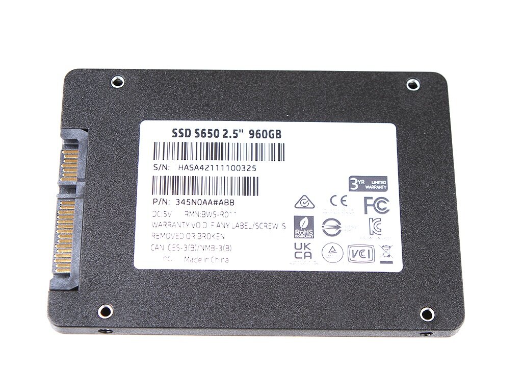 Твердотельный накопитель HP S650 Series 960Gb 345N0AA#ABB