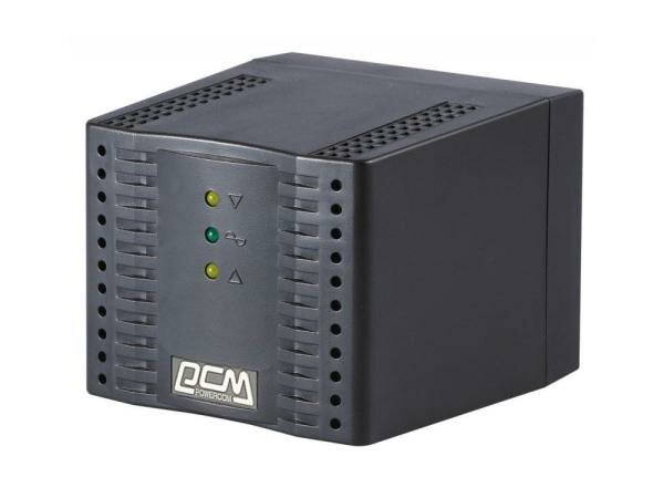 Стабилизатор напряжения Powercom TCA-2000 черный 4 розетки 1 м