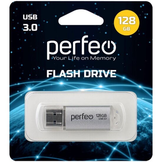 USB флешка PERFEO 128Gb C14 silver USB 3.0