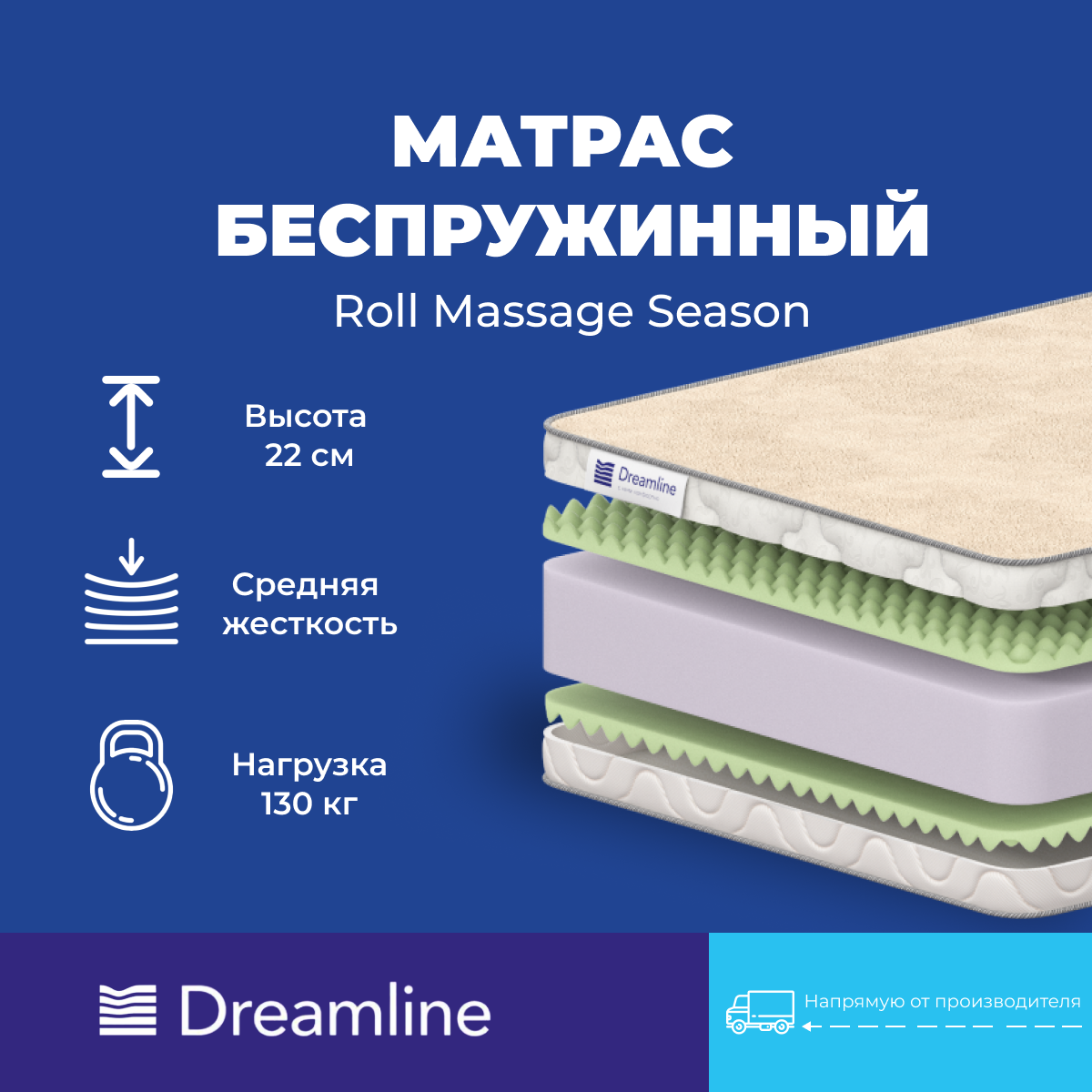 Матрас Дримлайн Roll Massage Season 110х185х22