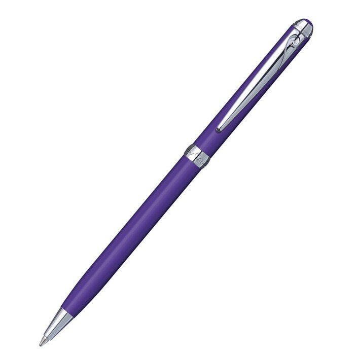 Pierre Cardin Ручка шариковая PIERRE CARDIN SLIM, корпус латунь лакированная, отделка сталь и хром, фиолетовая