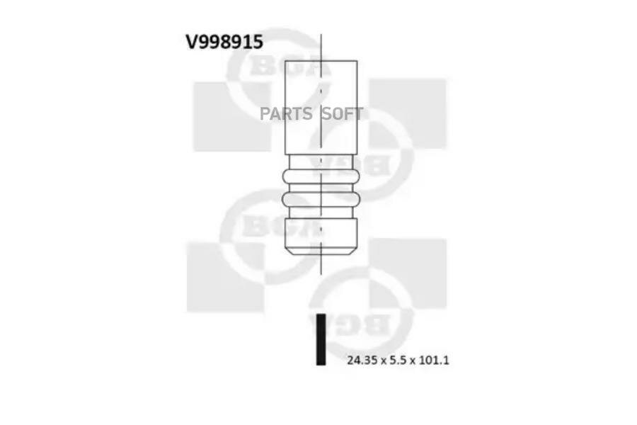 BGA V998915 клапан выпускной 24.4x5.5x101.1 EX CIT C2/C3/C4/PGT 206/307/1007 1.4 16V (KFU(ET3J4)) 04-