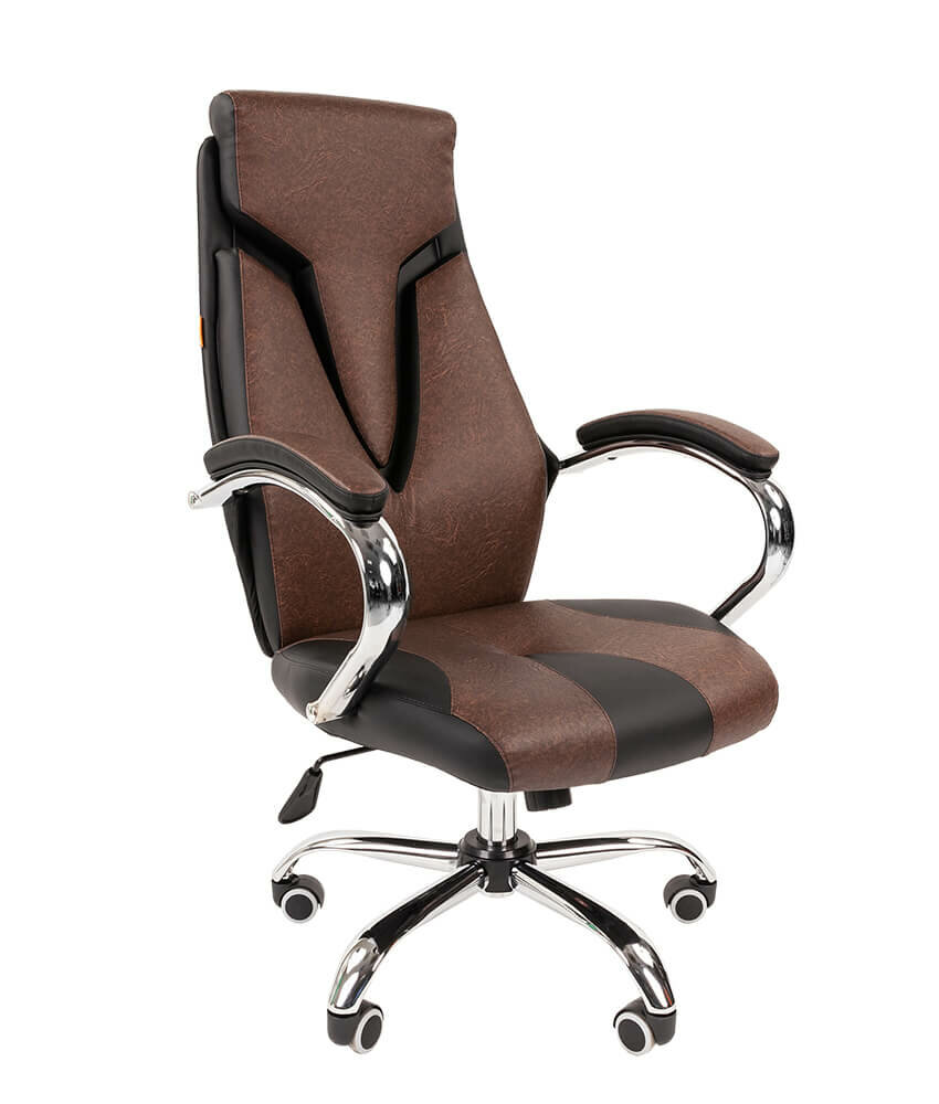 Компьютерное кресло для руководителя Chairman 901 черный/коричневый