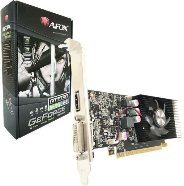 Видеокарта Afox GeForce GT 1030 AF1030-2048D5L7 PCI-E 2048Mb GDDR5 64 Bit Retail