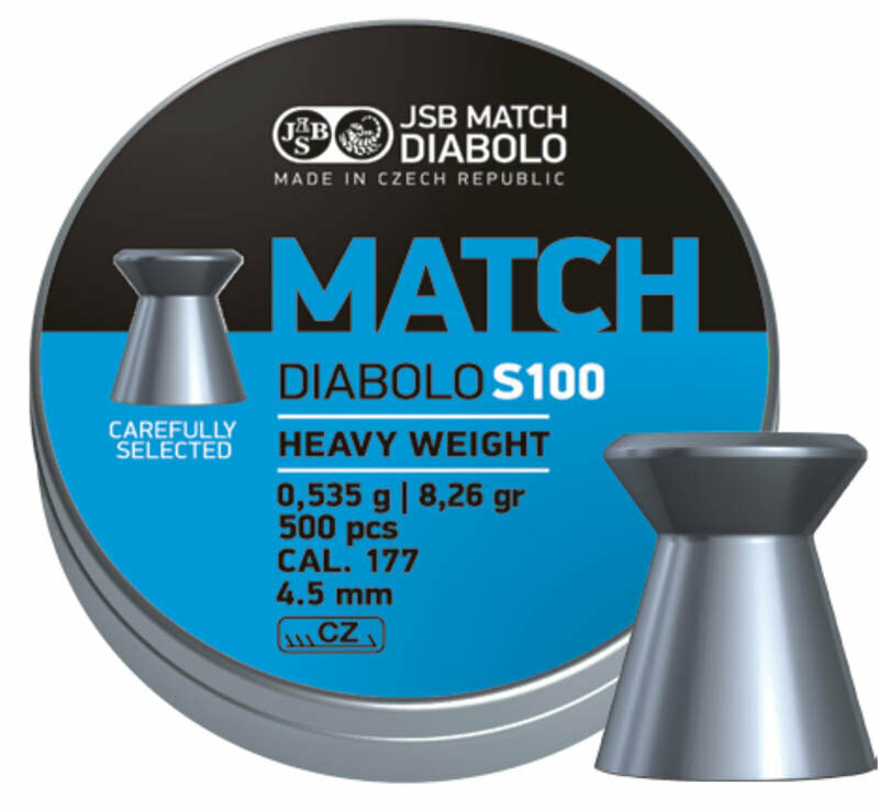 Пули для пневматики JSB Match Diabolo S100 4,5мм 0,535г (500шт)