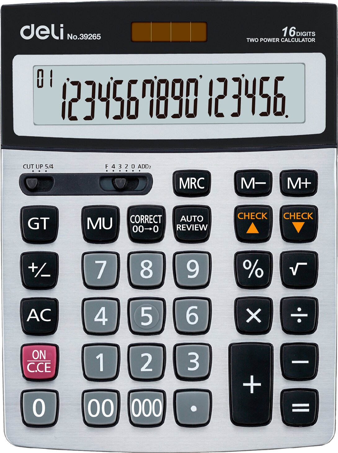 Калькулятор бухгалтерский Deli E39265 серый 16-разрядов