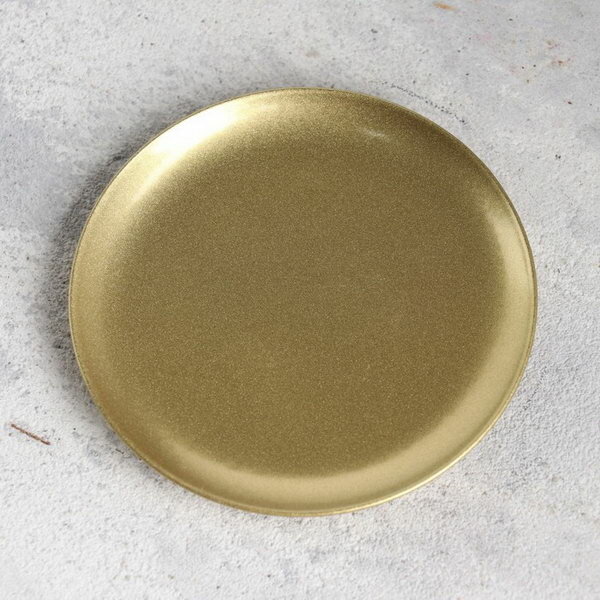 Подсвечник "Тарелка 76" металл на одну свечу, 7.6х7.6 см, золотой - фотография № 3