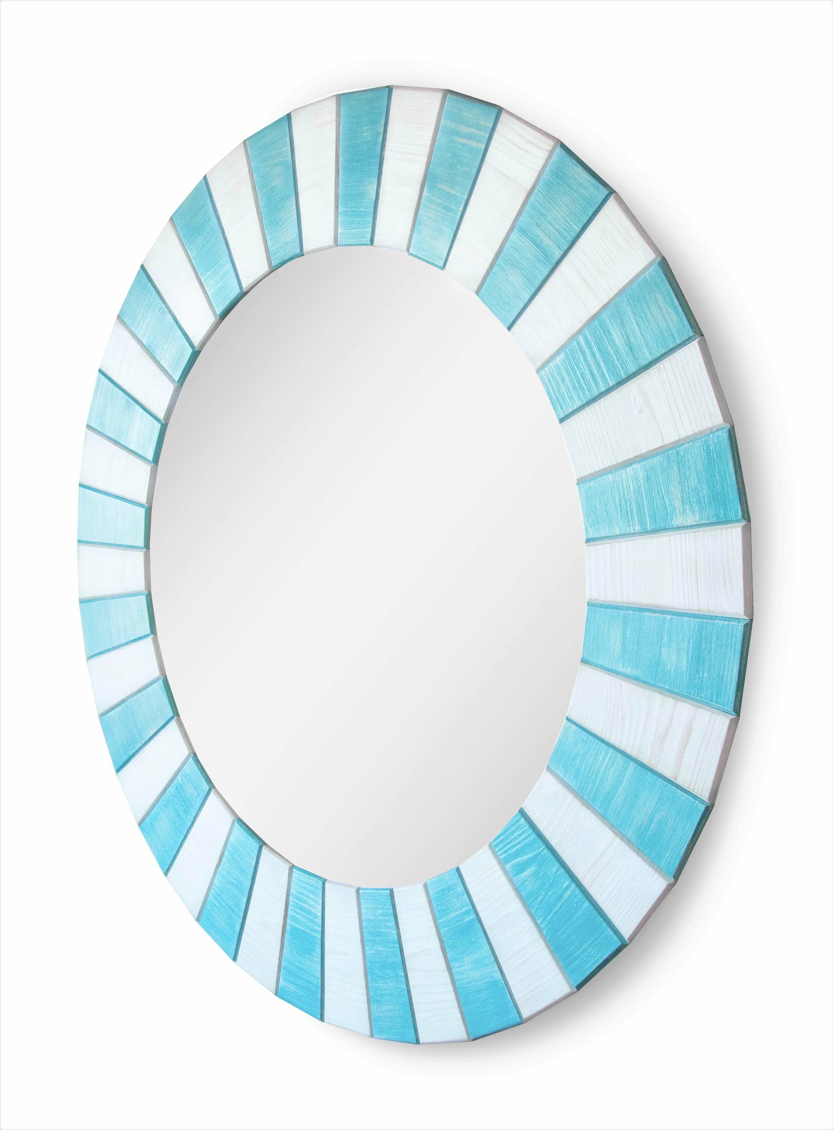 Зеркало deti-colors сосна бело-голубой широкое 94см - фотография № 3
