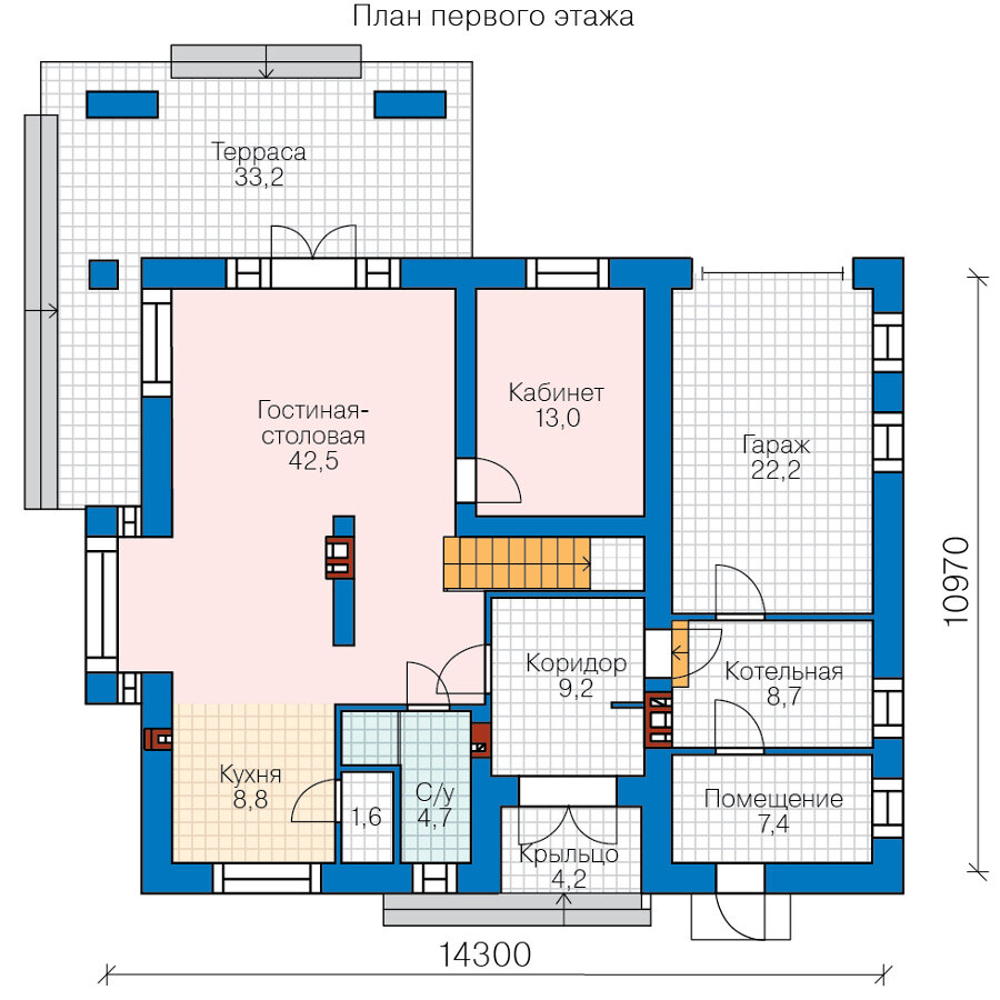 45-16B-Catalog-Plans - Проект двухэтажного кирпичного дома с террасой - фотография № 2