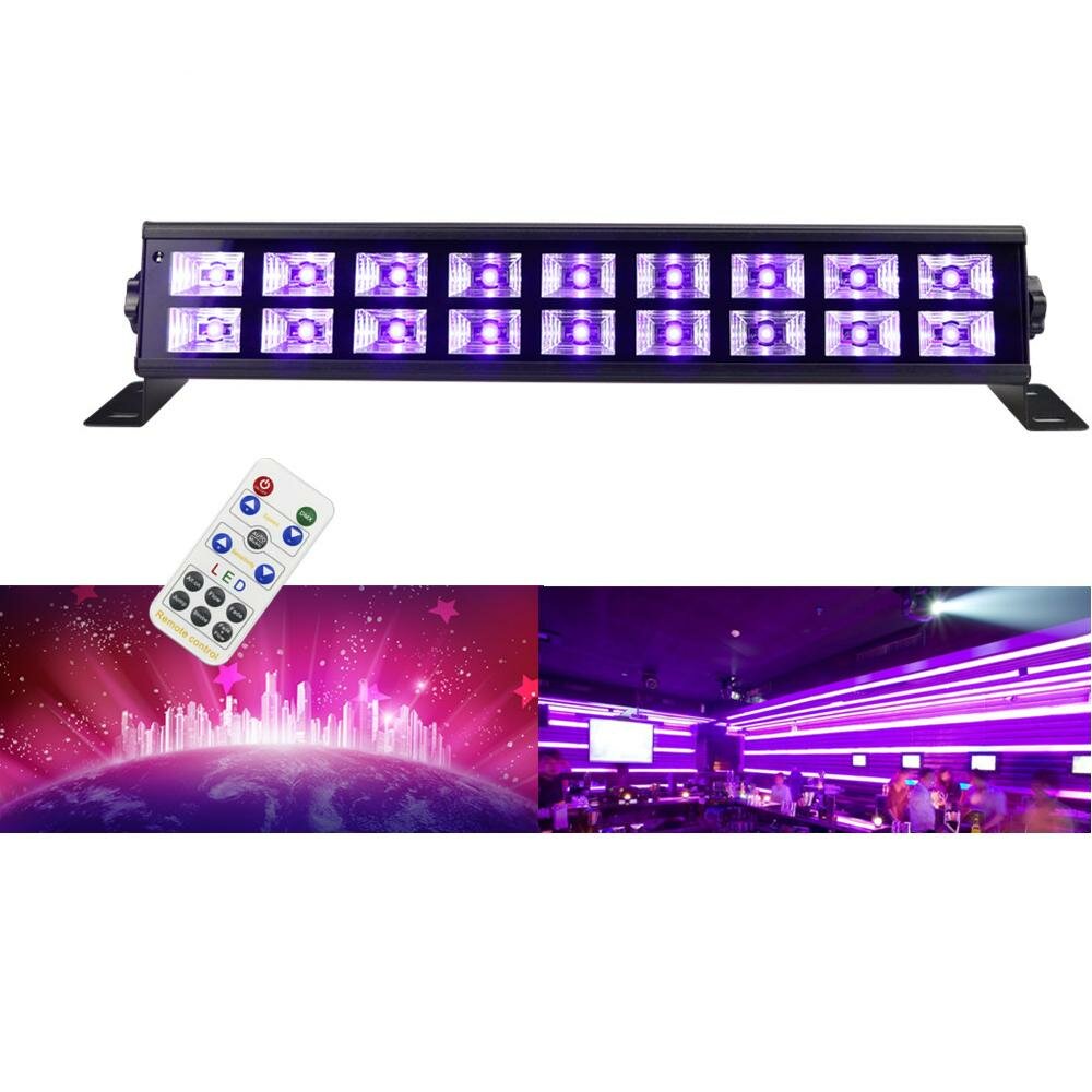 Ультрафиолет LED Bar UV 9x2 DMX / UV-светильник заливающего света + пульт.