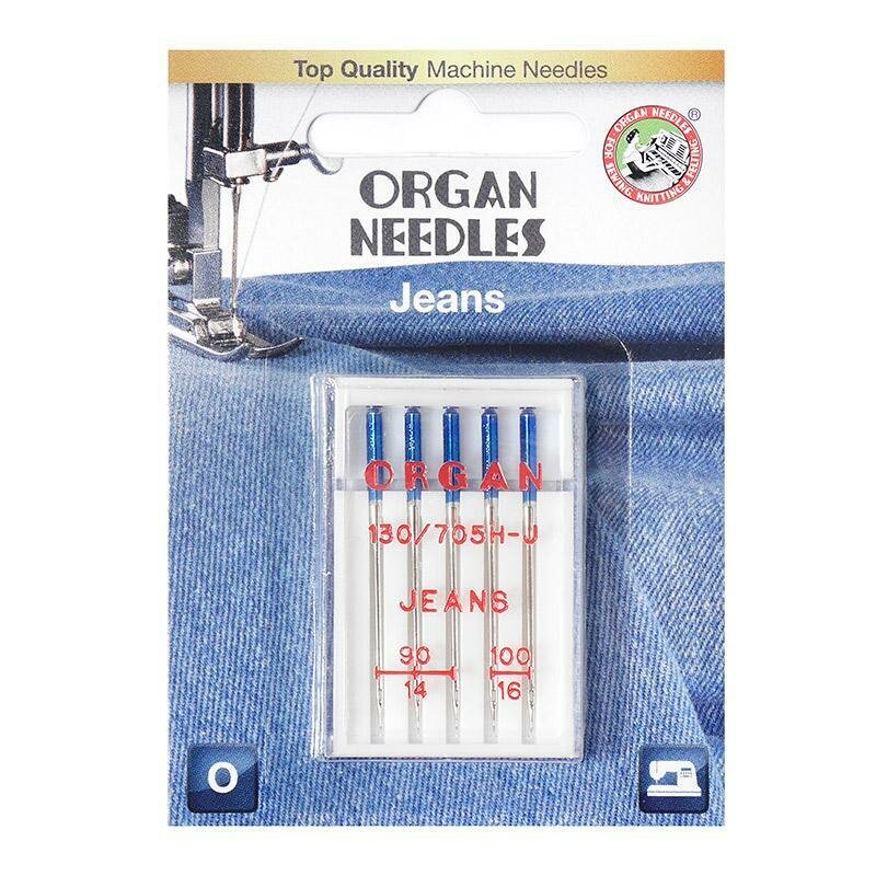 Иглы для бытовых швейных машин ORGAN №90-100 джинс 5штук