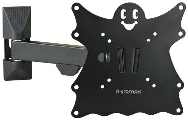 Кронштейн Kromax CASPER-203 black, для LED/LCD TV 15-40, max 30 кг, 4 ст свободы, наклон +5°-15°, поворот 90°, от стены 57-307 мм, VESA 200x200 мм
