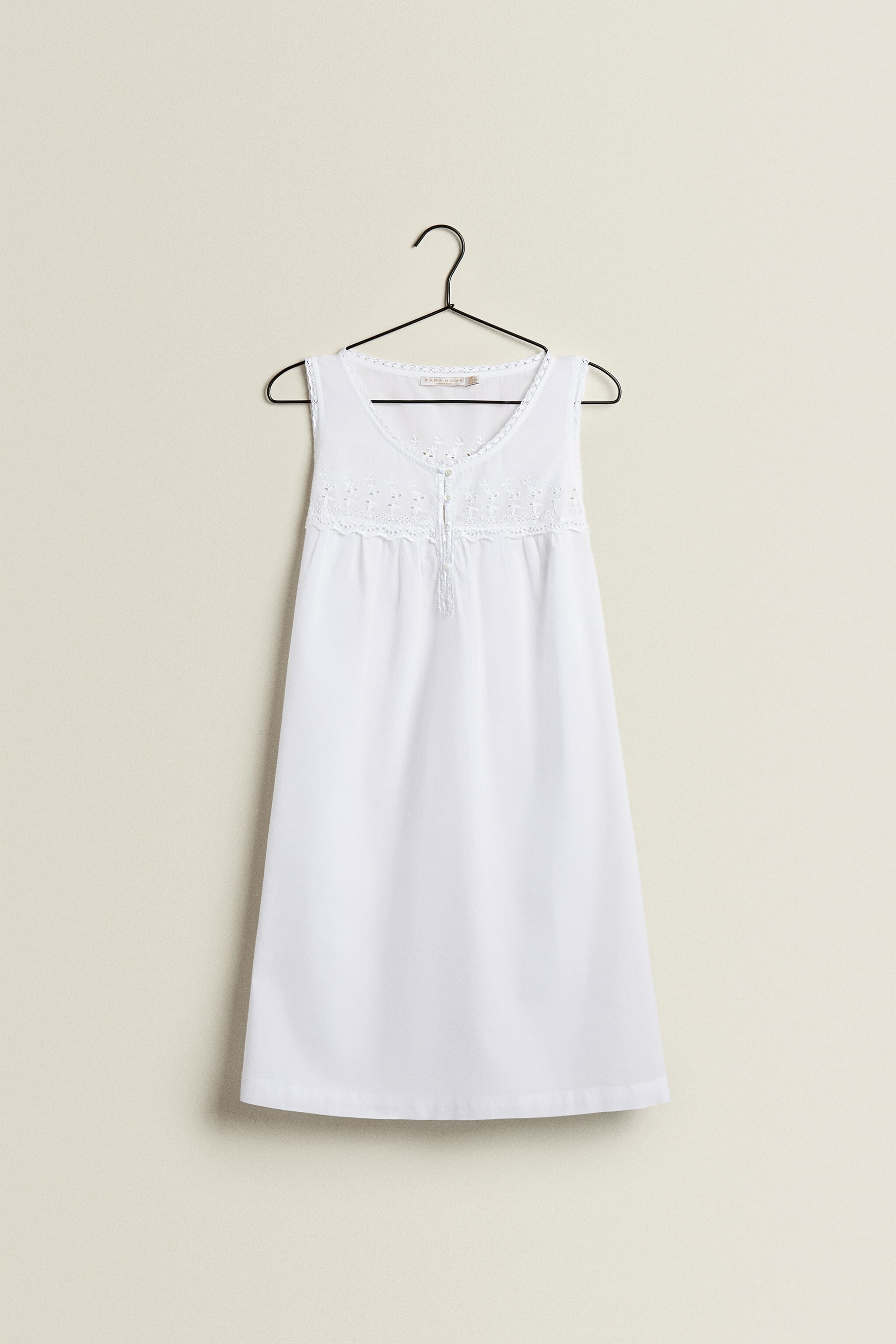 Пижама, ночная сорочка женская ZARAHOME, белый, S - фотография № 6