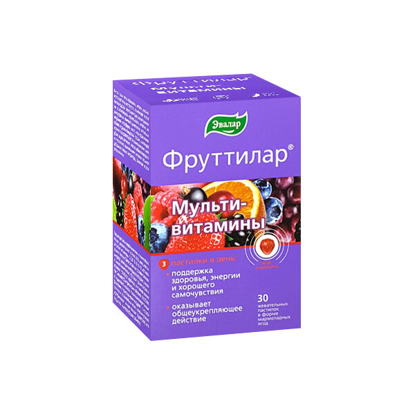 Фруттилар мультивитамины (паст.жев.в форме марм.ягод 4г №30)