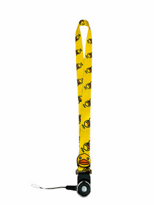 Фото Классный длинный шнурок для телефона, на шею, для бейджика, с рисунком уточка, для детей, для соски