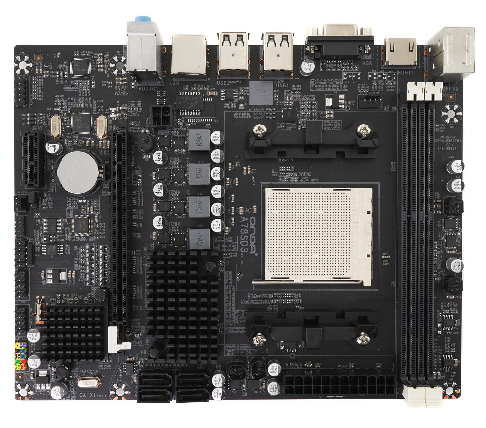 Материнская плата ONDA MB-780-B AM3, AMD A78, AMD RS780+SB710/700, DDR3, Micro-ATX OEM — фото 3