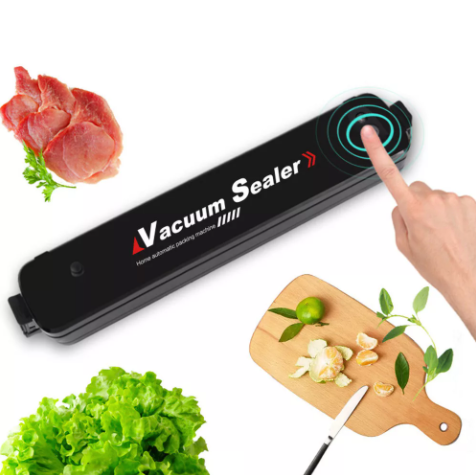 Вакуумный упаковщик продуктов для дома Vacuum Sealer 10 пакетов подарок улучшенная модель (Черный)