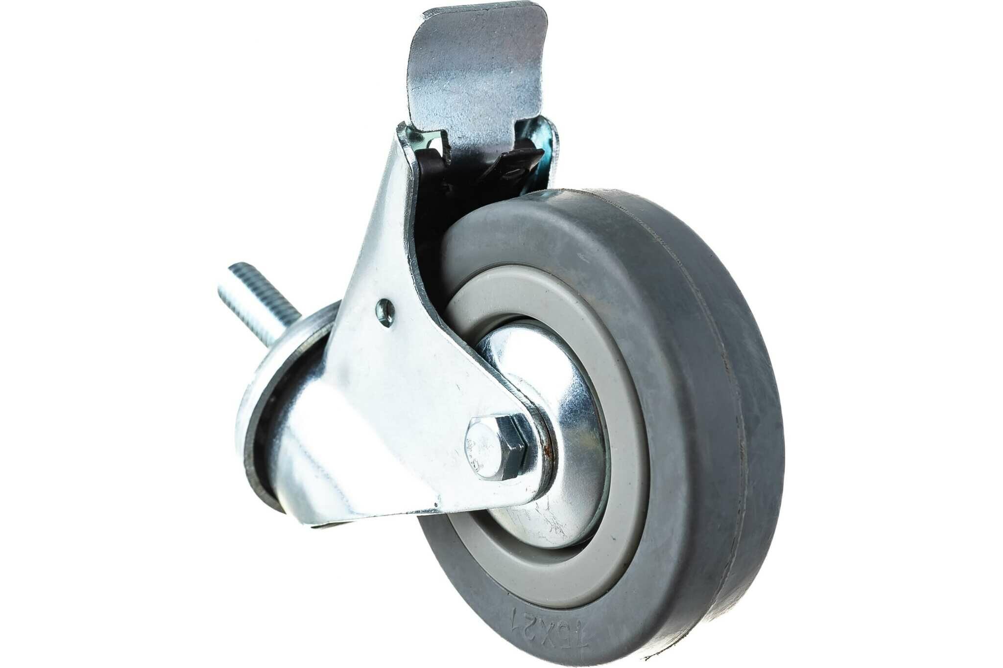 Аппаратное колесо поворотное с болтом и тормозом SCtgb 93 (75 мм; 5 кг) А5 1000076 - фотография № 3