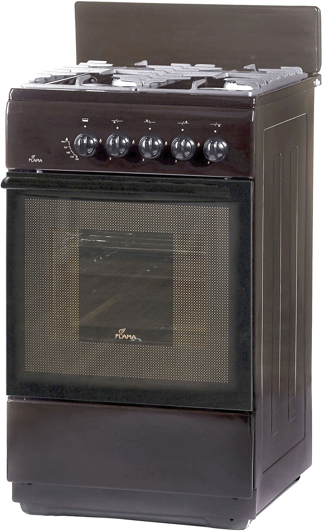 Плита Газовая Flama FG 24027 B коричневый (без крышки) реш.чугун