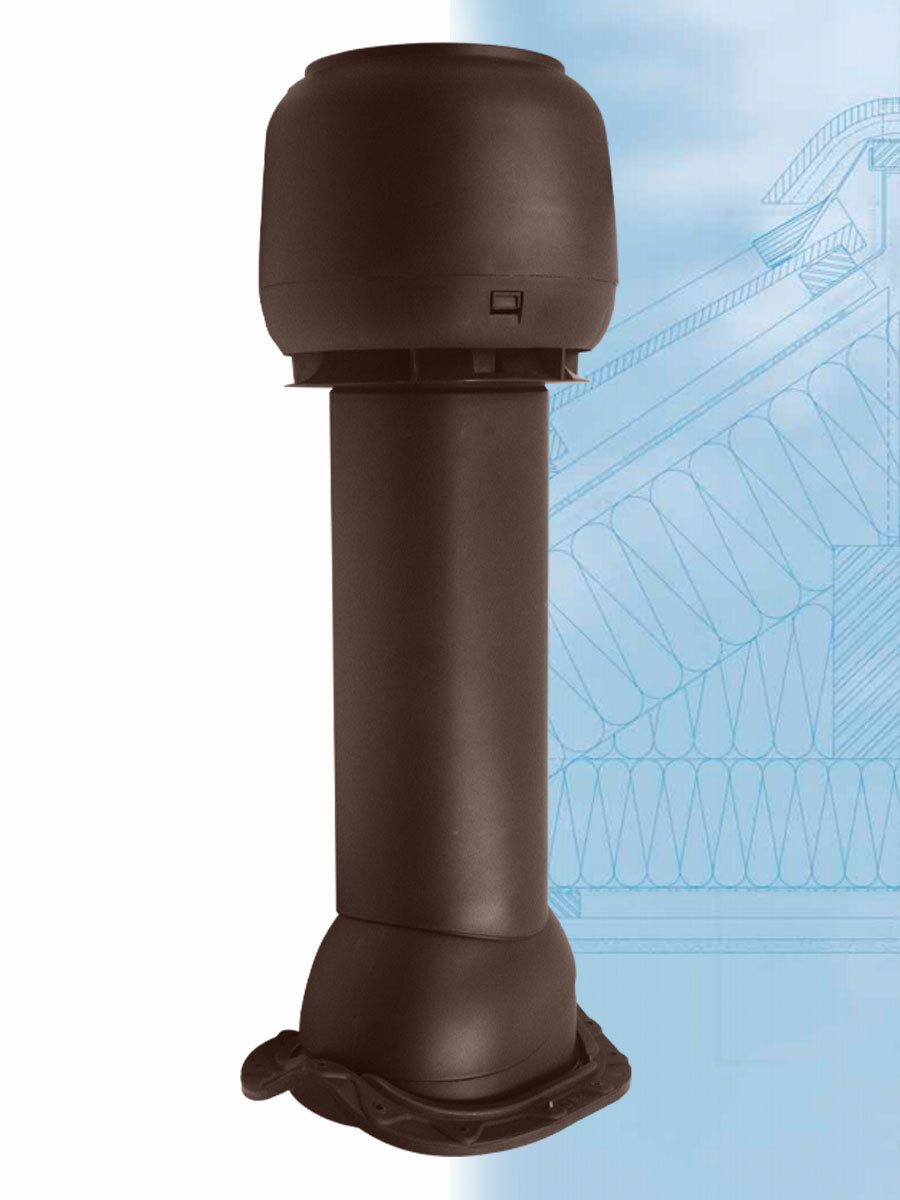 Комплект кровельной вентиляции канализационный Vilpe (110мм ) для металлочерепицы Изолированный утеплённый шоколадный (RAL 8017) - фотография № 1