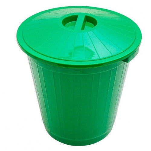 Бак Элластик-пласт круглый с крышкой 60л. (зеленый) арт. Б60Л-МТ001