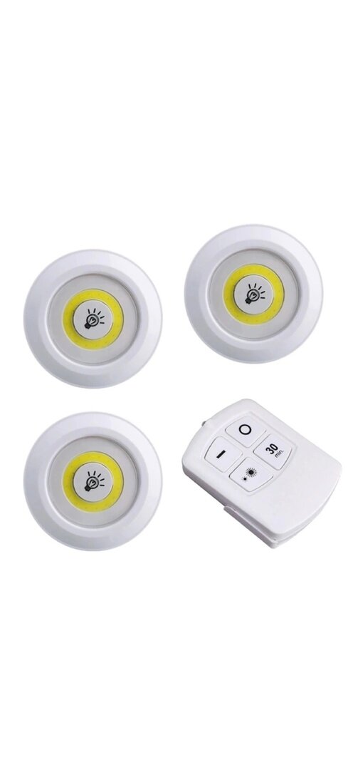 Светодиодный светильник-кнопка LED light with Remote Control set of 3 (3шт.+ пульт)