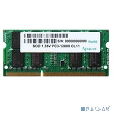 Apacer Модуль памяти Apacer DDR3 SODIMM 4GB DV.04G2K.KAM PC3-12800, 1600MHz, 1.35V