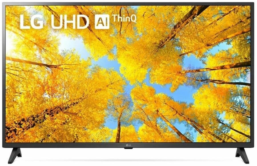 43" Телевизор LG 43UQ75006LF.ARUB, 4K Ultra HD, черный, смарт ТВ, WebOS