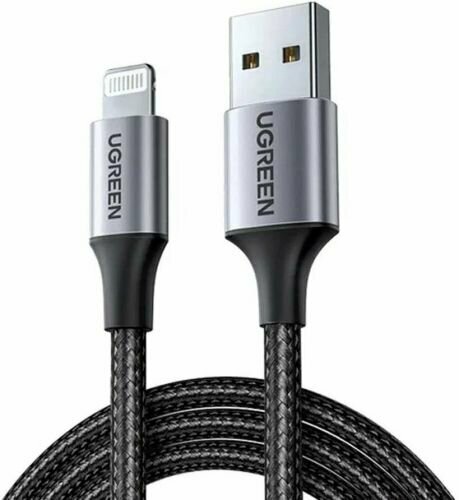 Кабель UGREEN US199 60157 Lightning/USB-A 2.0, 1.5м, black