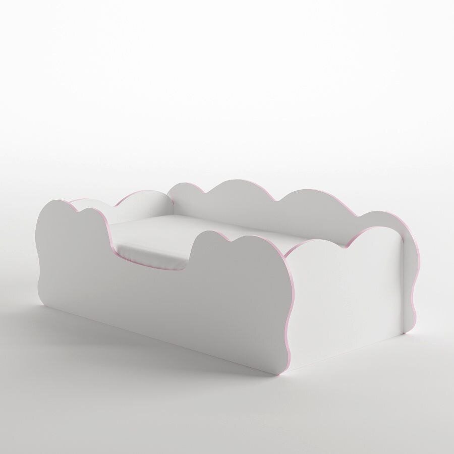 Кровать детская от 3-х лет SkyDream белая-розовая