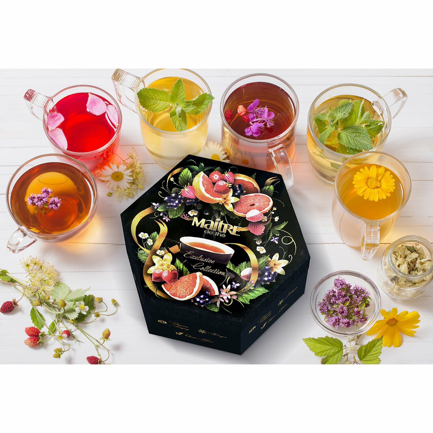 Чай MAITRE «Exclusive Collection» ассорти 12 вкусов, набор 60 пакетиков - фотография № 3