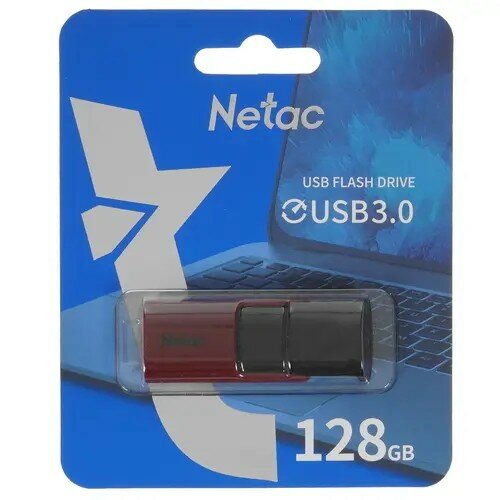 Netac USB Drive 128GB U182 Red USB3.0,retractable NT03U182N-128G-30RE