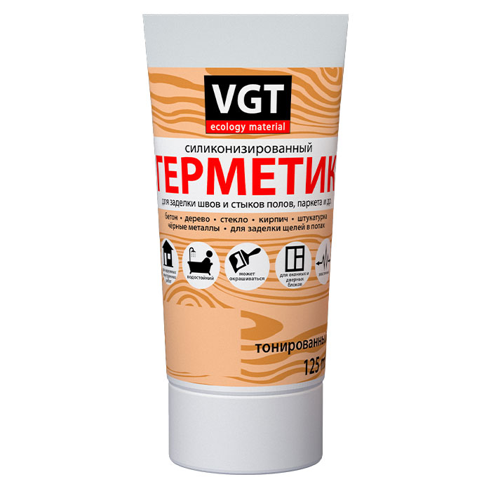 VGT герметик силиконизированный для заделки швов и стыков полов картридж махагон (310мл)
