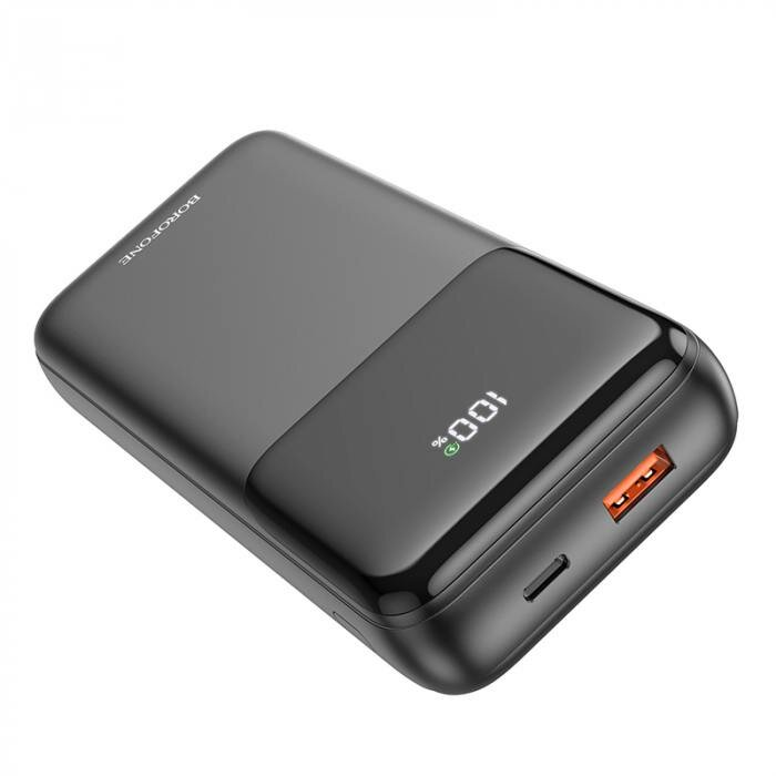 Внешний аккумулятор BOROFONE BJ22A 22.5W+PD20W, дисплей, кабель Type-C, 8-pin, 3.0А (20000mAh), черный