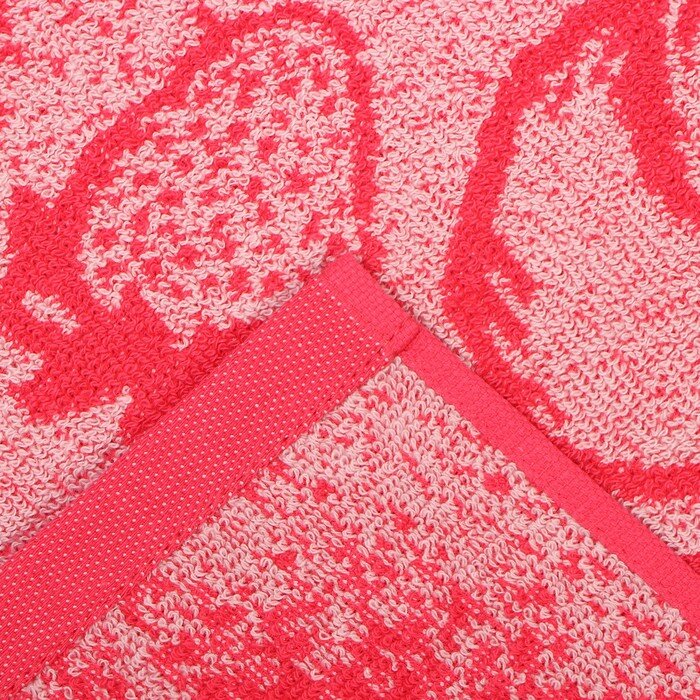 Полотенце 30х55 см Круасан, розовый, 420 г/м, махра, хл100% - фотография № 3