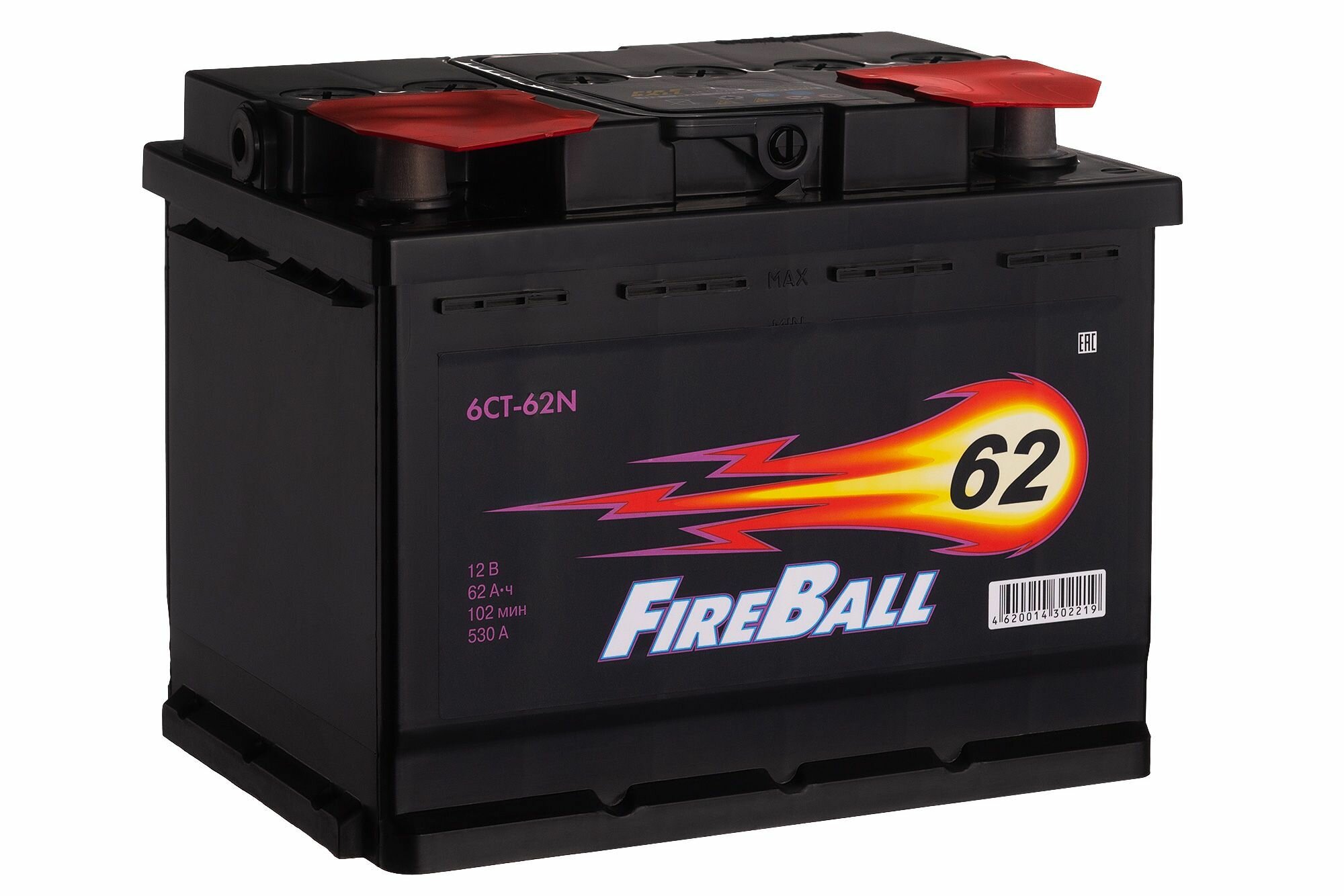 Аккумулятор FIRE BALL 6СТ-62 (0) NR (обратная полярность)