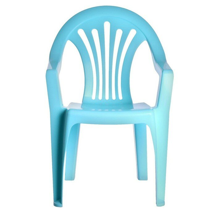Детский стульчик, высота до сиденья 27,5 см, цвет голубой - фотография № 2