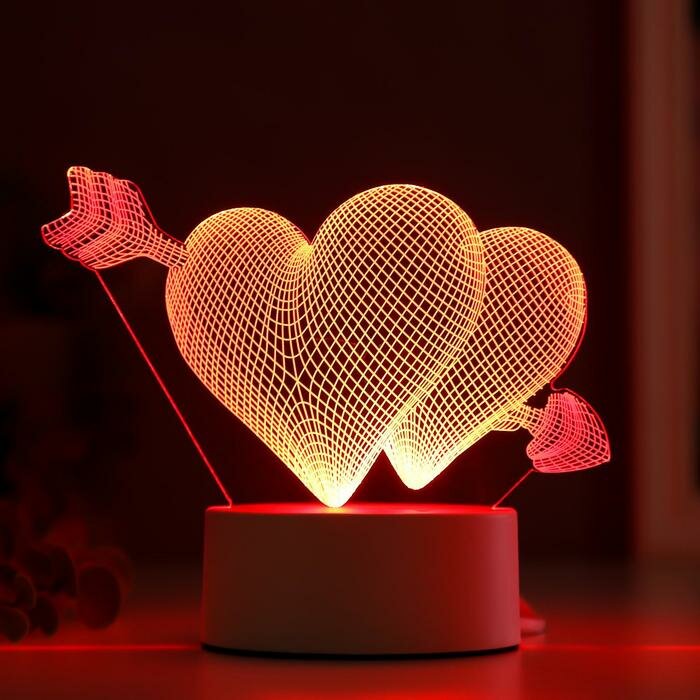 RISALUX Светильник "Сердца" LED RGB от сети 9,5х18х15 см - фотография № 3