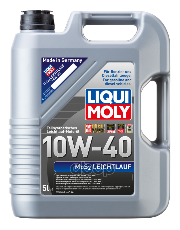 Liqui moly Liquimoly 10W40 Mos2 Leichtlauf (5L)_Масло Моторное !Полусинт Api Sl/Cf, Acea A3-04/B4-04